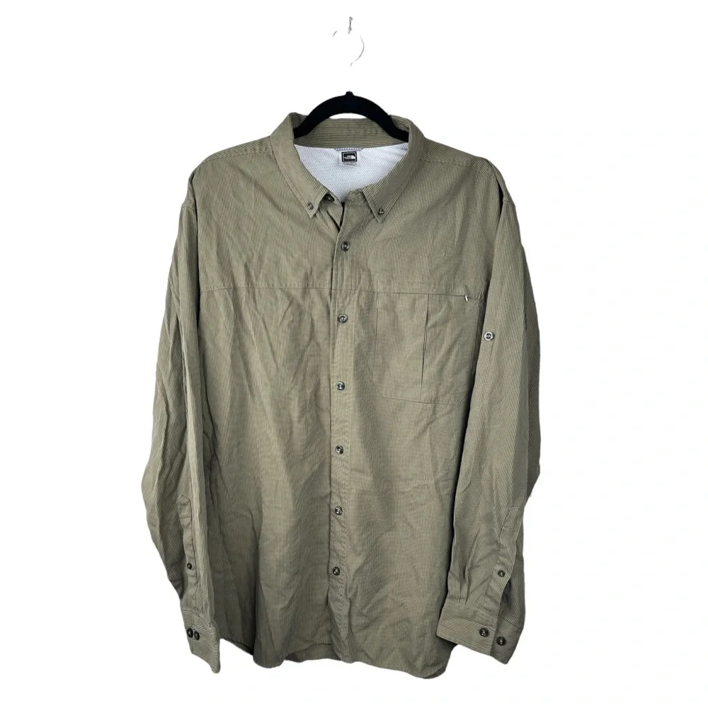 The North Face Men’s Long Sleeve Green Pinstriped Button Down Shirt Size XL